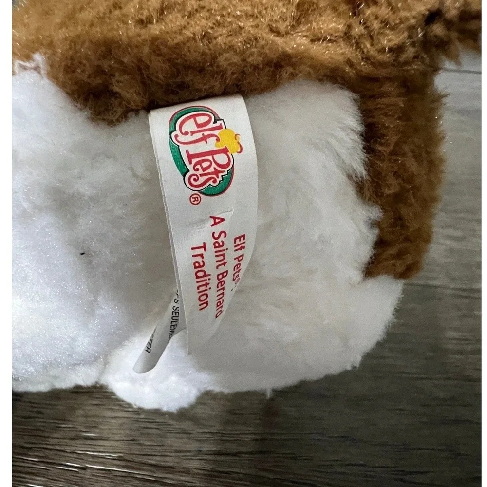 Elf Pets St. Bernard Dog Plush Brown Barrel Collar‎ Puppy Kids Toy